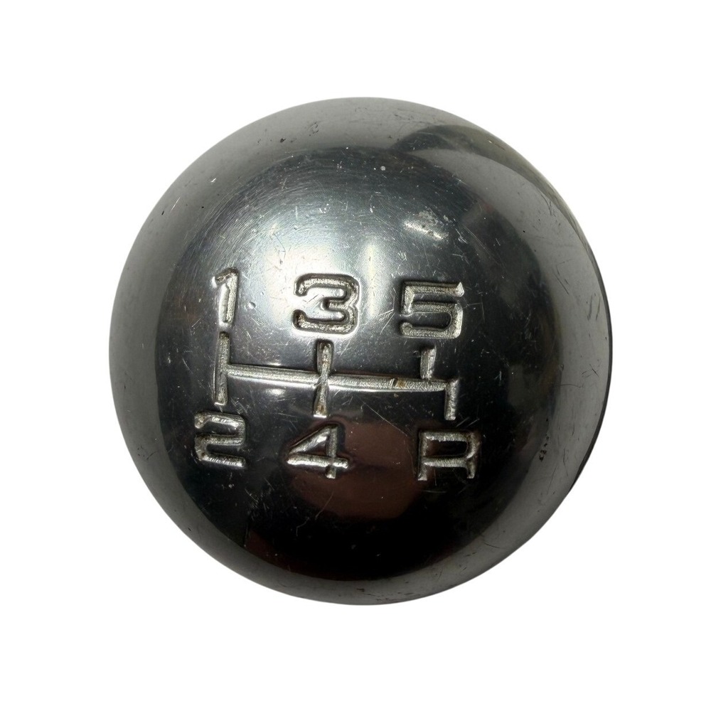 Universal 5-Speed Manual Gear Shift Knob Polished Aluminum Ball Reverse Pattern